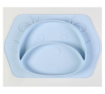 China Sustainable Silicone Baby Place Mat Plate , Kids Table Mat Silicon Baby Plates For 2 Months for sale