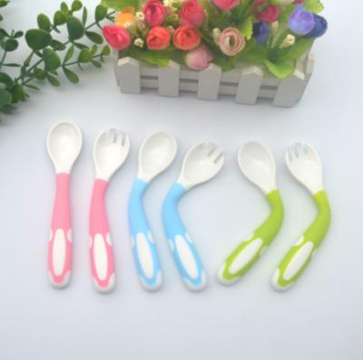 China BPA RTS Free Baby Silicone Spoon And Fork In Stock Factory Price Custom Logo for sale