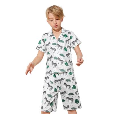 China OEM Cotton Sleepwear Boys Zebra Print Pajamas Thermal Custom Kids Pajamas Short Breathable Pajama Set for sale