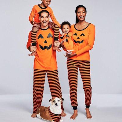 China Mens Womens Kids Thermal Baby and Dog Family Pajamas Pumpkin Matching Halloween Pajamas for sale