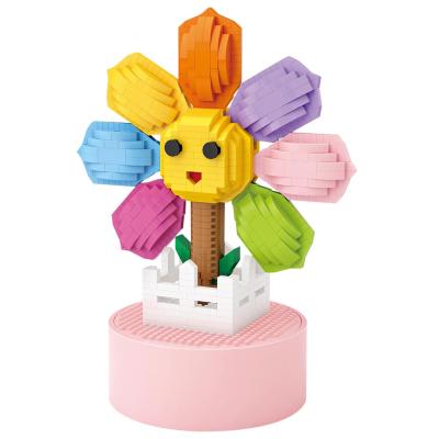 China 2020 DIY Toy Christmas Gift Customize Sunflower Funny Toys Plastic DIY Music Box For Kid for sale