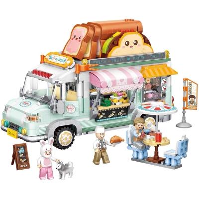 China 2021 Construction Toy Christmas Gift For Children LOZ Mini Building Block Toys Bakery Truck 1388pcs for sale