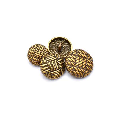 China Other Gold Antique Copper Color Round Wheat Pattern Light Metal Leg Button For Clothes for sale