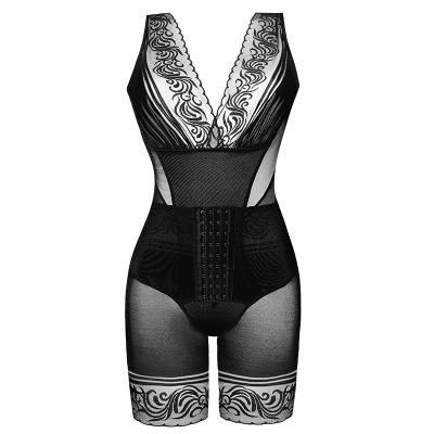 China Breathable Women Shapewear Lace Thigh Control Slimming Body Open Crotch Shaper Full Body Shaper Slimming Shapewear Jumpsuit for sale