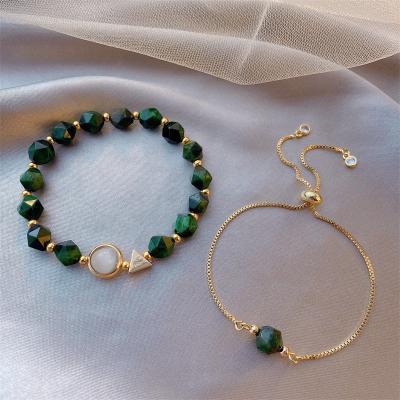 China Other Green Gem 2 Sets Bracelets And Bangles Bracelets Adjustable Women for sale