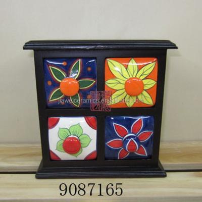 China Other Wholesale Custom Mini Ceramic Drawer Spice Wood Ceramic Drawers for sale