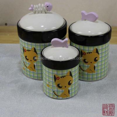 China Sustainable Ceramic Treat Pots For Cats for sale