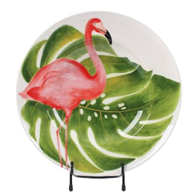 China Disposable Ceramic Dishes Large Bowl With Leaf Decal for sale