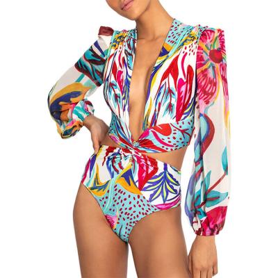 China Plus Size Bathing Suits For Women 2023 Hot Selling Cutout Floral Bandage Swimwear Bikini 3 piece Women Swimsuits for sale