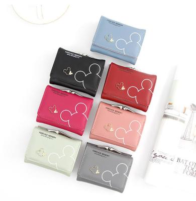 China RFID 2023 new personality girl small wallet purse student coin purse Korean style ladies short wallet coin bag for sale