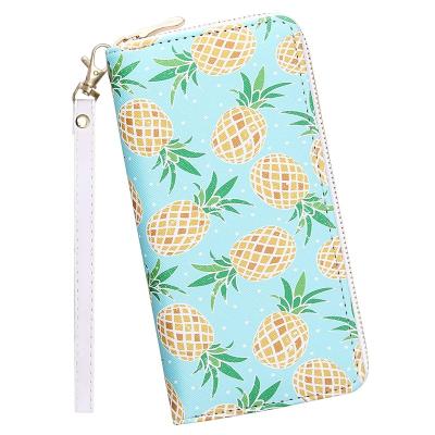 China RFID Custom Women Printed Pattern Zipper Wallet Phone Clutch Purse Ladies Card Holder Lovely Wallet for sale