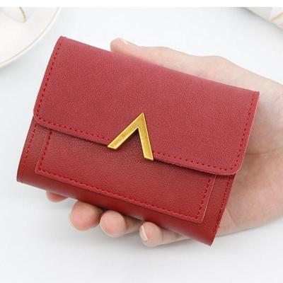 China RFID 2023 New Customized Fashion High Quality Small Pu Leather Credit Card Holder Short Wallets Women Coin Purse Custom Logo for sale