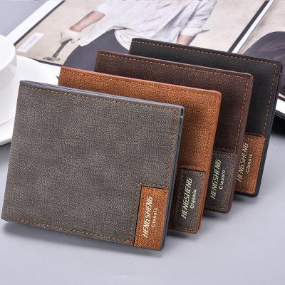 China Waterproof 2023 New Retro Casual Multi-card Wallet PU Leather Pocket Wallet Short Ultra-thin Wallets for Men for sale