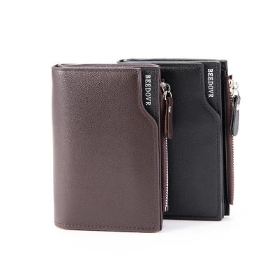 China Anti-Theft Men's Wallet Money Bag Solid Color Leather Business Large-capacity Fashion Retro Business Wallet Vintage Male Wallets Purse for sale