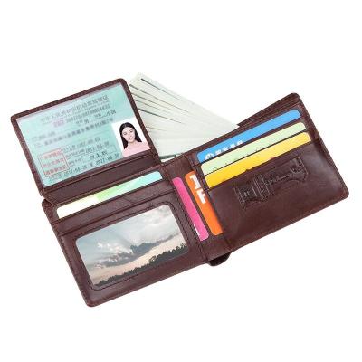 China Waterproof Men's Leather Wallets Leather Men Genuine Leather Ready To Ship Your LOGO Man Wallet for sale