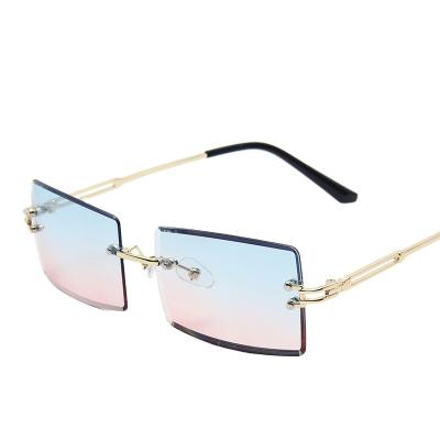 China 2022 High Quality Suowei OEM Style The New Square Small Rectangle Sunglasses Rimless Sun Glasses Shading Hot Sales Lentes De Sol Lentes for sale