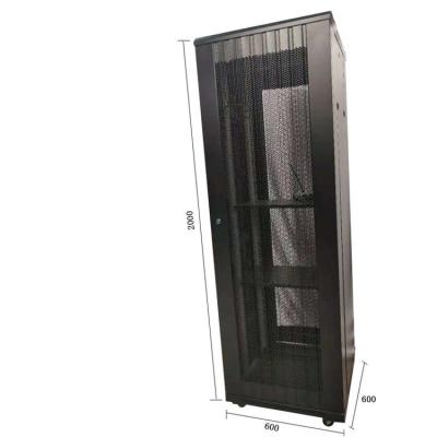 China 19 Inch 42u 600*2000mm network cabinet double door ip20 network server cabinet à venda