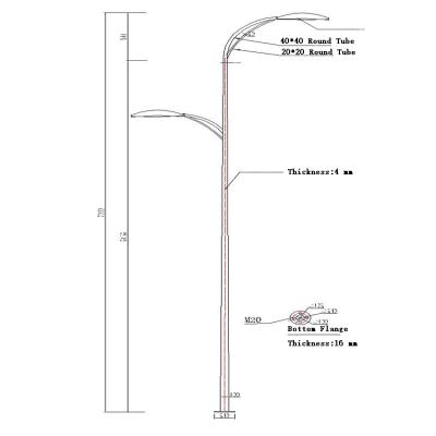 China 10 M Hot Galvanized Steel Pole Single Arm Lamp Post Double Arm Lamp Post Free Design Outdoor Round Lamp Post zu verkaufen