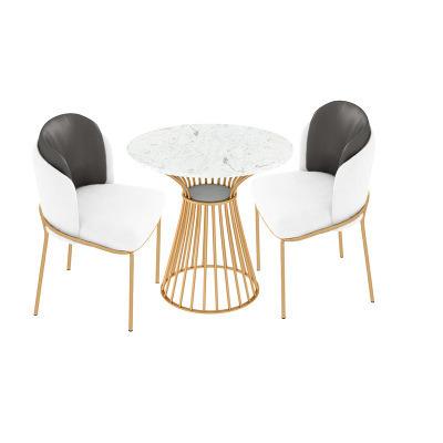 China EUROPEAN Nordic small round table reception and negotiation marble table and chair combination cafe leisure table and chair for sale