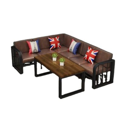 China Direct sales industrial retro sofa tables sets and chairs restaurant cafe bar sofa custom manufacturers for sale