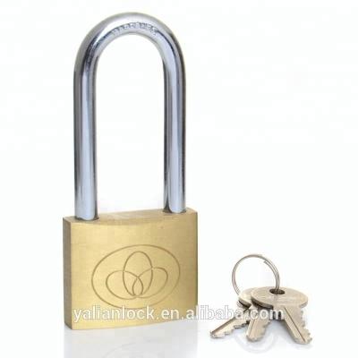 China Long Use OEM Yalian Brand High Security Extended Shackle Brushed Brass Padlock for sale