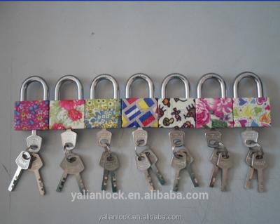 China Double Ball Lock Device Charming New Design Flower Pattern Painted Padlock for sale