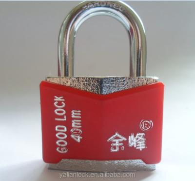 China Door Lock Waterproof Red Color / Blue Color Diamond Iron Padock Plastic Cover for sale