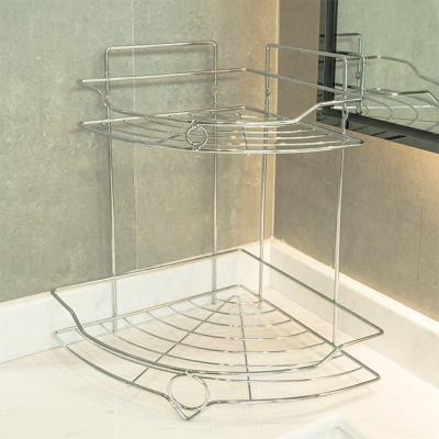 China Unique Design Metal Bathroom Shelf Corner Bracket No Hole Modern Triangular Shelf Shelf for sale