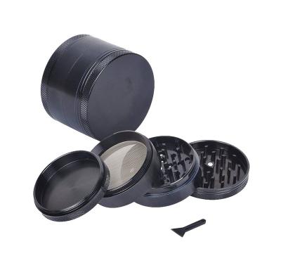 China 3 Inch Portable High Quality Black Aluminum Zinc Alloy Herb Grinder Matte For Smoking for sale