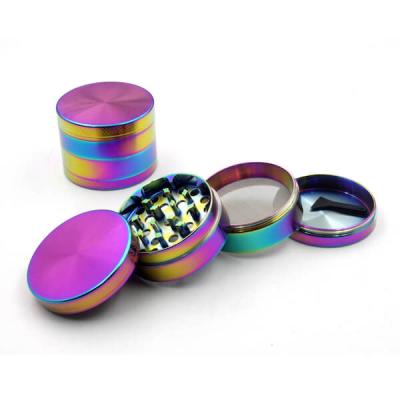 China Portable Wholesale Pink Rainbow Hemp Herb Grinder Metal Smoking Accessories Grinder for sale