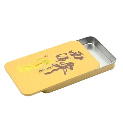 China Recyclable Rectangular Lip Balm Slide Tin For Lip Balm Packaging Tin for sale