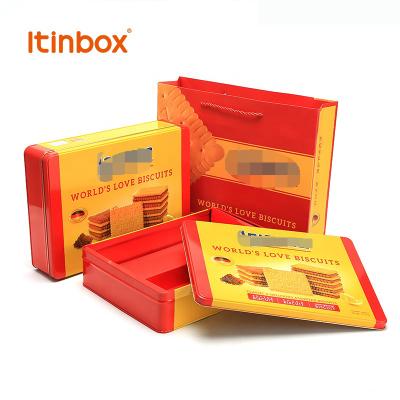 China Gift & Wholesale Craft Cookie Tin Box /Rectangular Cookie Tin Cans/Fancy Tin Packaging for sale