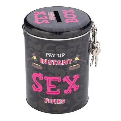 China Hot Selling Custom Round Tin Coin Bank Metal Piggy Bank Eco - Friendly With Lock for sale