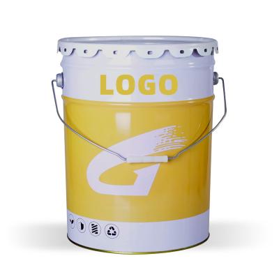 China 6L Recyclable Metal Tin Bucket With Lock Ring Lid For Floor Paint for sale