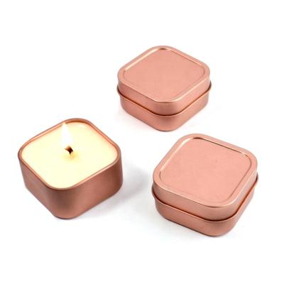 China Best selling high quality recyclable mini size square shape modern metal tin for candles for sale