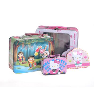 China Recycled Materials Cheap Price Hot Sale Empty Bespoke Printing Full Color Metal Box for sale