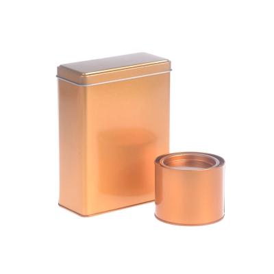 China Multifunctional High Grade Custom Gold Jars Tin Lids Logo Printed Rectangle Tin Box for sale