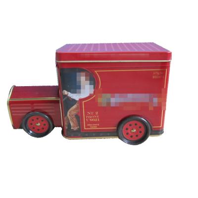 China Multifunctional Printed Tinplate Printed Train Shaped Candy Tin Box for sale