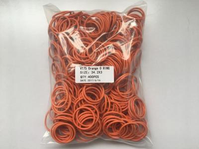 China De elastische Oranje O-ring van Kleurenverbindingen, hoopt Ingepakte Rubberzegelring op 34,2 x 3 mm Te koop