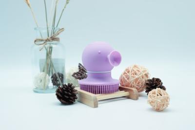 China Exfoliating Soft Purple Bpa Free Silicone Scrubber Body Molded Rubber Parts for sale