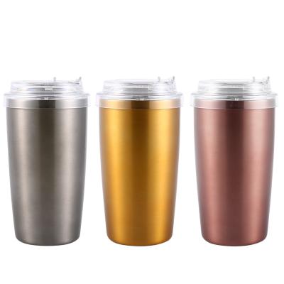 China Sustainable Popular Wide Mouth 400ml Stainless Steel Tumbler Vacuum Insulated Coffee Mug With Lid for sale