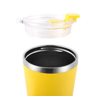 China Custom Sublimation 870ml BPA Double Wall Viable Free Coat Power Thermal Insulate Coffee Mug With Flip Lid for sale