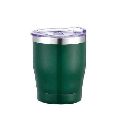 China Viable Customize 12oz Reusable Wine Tumblers Stainless Steel Vacuum Water Beer Mugs With Sliding Outer Lid for sale