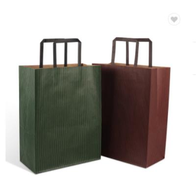 China Materials Customized Recycled Brown 25kg Red Blue Kraft Paper Bags With Rope Handles for sale