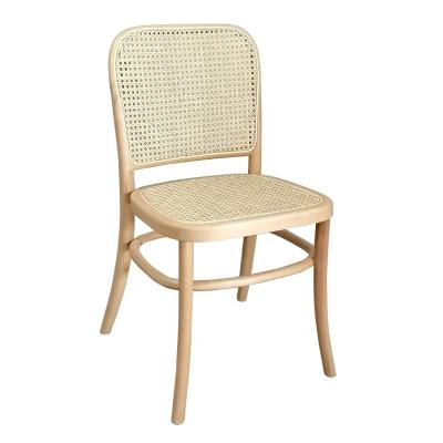 China China Manufacture Super Comfortable Cane Chair Nordic Handwoven Rattan Dining Chair Wooden Restaurant Chairs CH-504 for sale