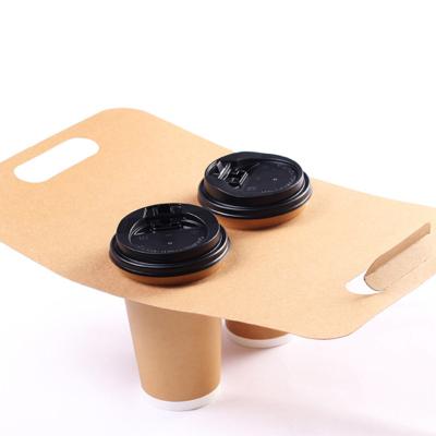 China Factory Supply Handmade Coffee Paper Cup Tray Disposable Pulp Holder Carrier for sale