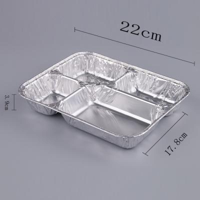 China Environmental Recyclable Rectangular Aluminum Box Microwave Food Container Disposable Aluminum Foil Lunch Box For Food for sale