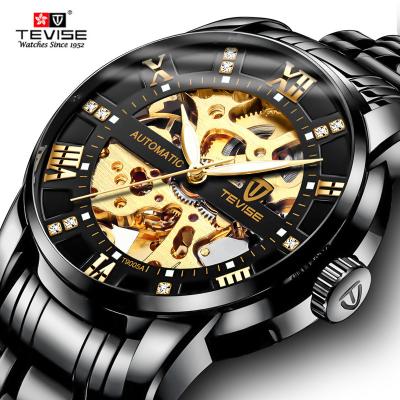 China Sustainable Men Wrist Watch Automatic Mechanical Hollow Watch Waterproof for sale