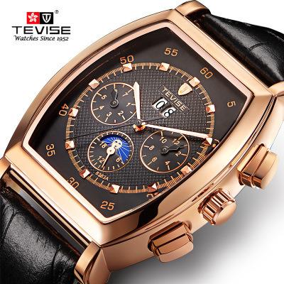 China Black Brown Leather Band Wristwatch Date Day Automatic  Luxury for sale