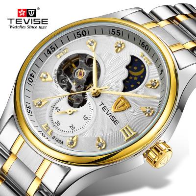 China Tevise Elegant Moon Phase Men Waterproof Automatic Mechanical Wristwatches for sale